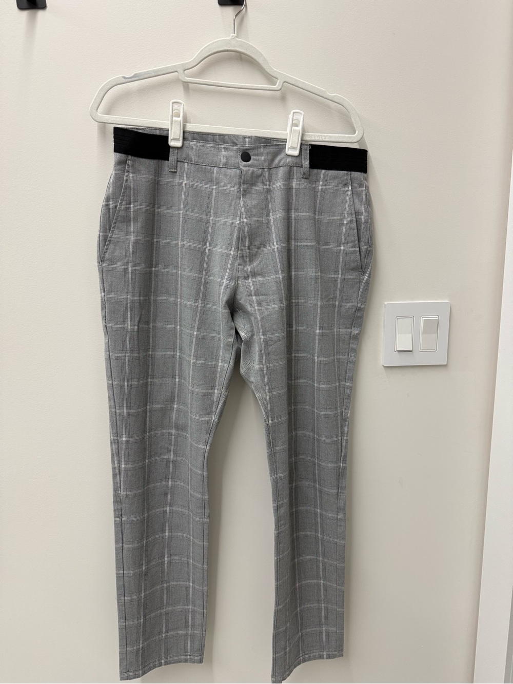 Zara Light Gray Windowpane Dress Pants